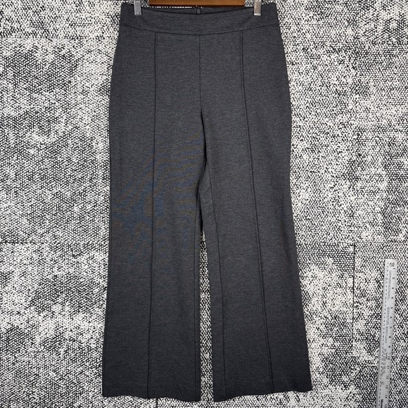 STAUD Knack Wide Straight Leg Pants Womens Medium (FITS 30 X 28) Gray Back Zip - Picture 1 of 11